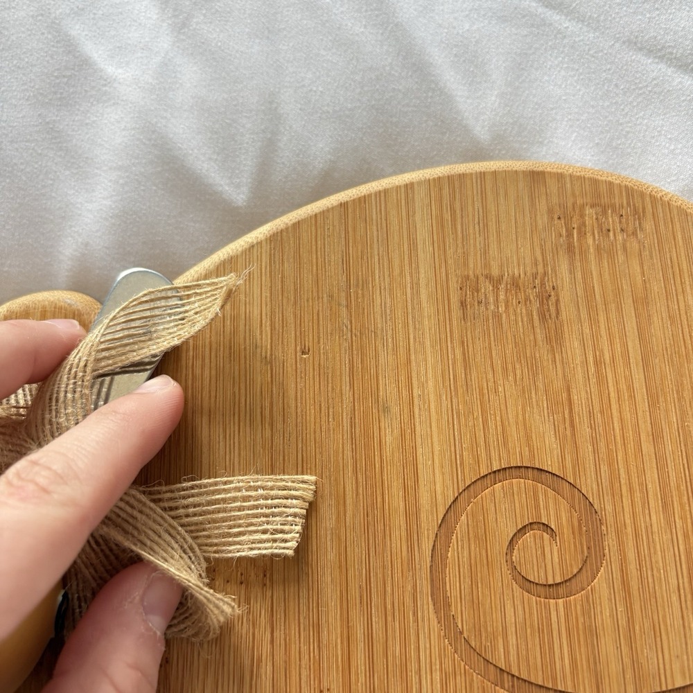 NEW Ganz 100% Bamboo Wooden Mouse MCM Cheese Charcuterie Tray Board Knife - Picture 3 of 7